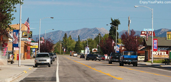Downtown Thayne Wyoming, along the Star Valley Scenic Byway.