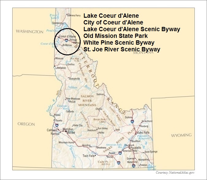 Idaho Map, Teton Scenic Byway