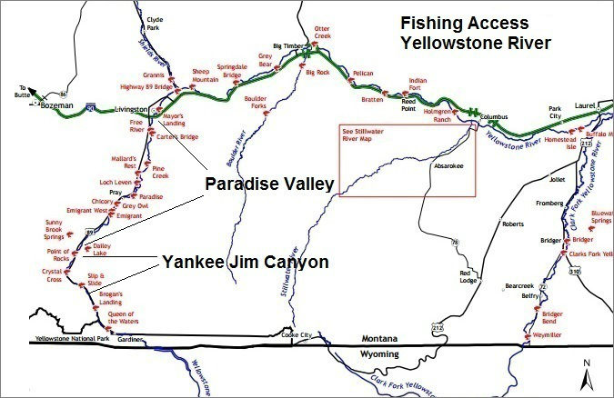 Yellowstone River Fishing Access Map