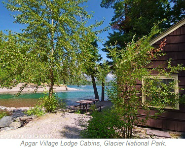 Apgar Village Lodge Cabins, Glacier Park Lodging, Glacier National Park