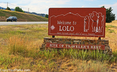 Lolo Montana Welcome Sign, Biiterroot Valley, Montana