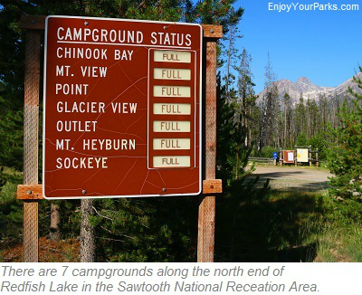 Campgrounds on Redfish Lake, Sawtooth National Recreation Area, Idaho