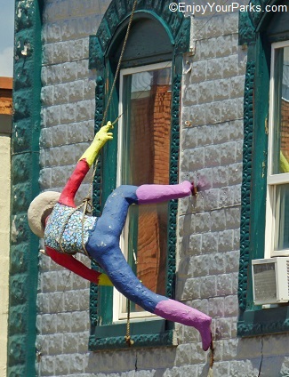 Interesting characters scaling the buildings in Downtown Kalispell.