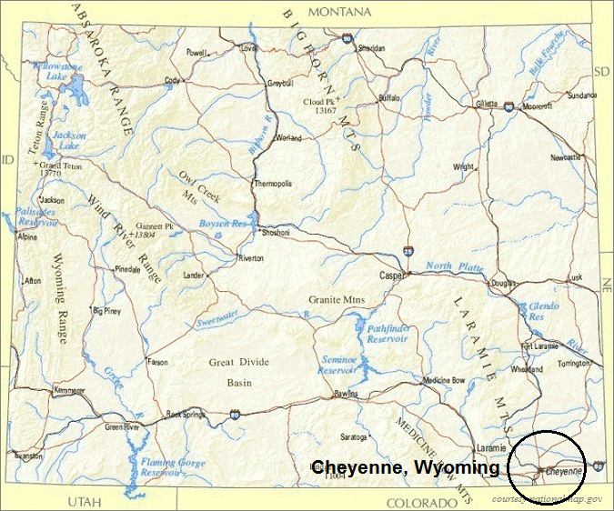 Wyoming Map, Cheyenne Wyoming
