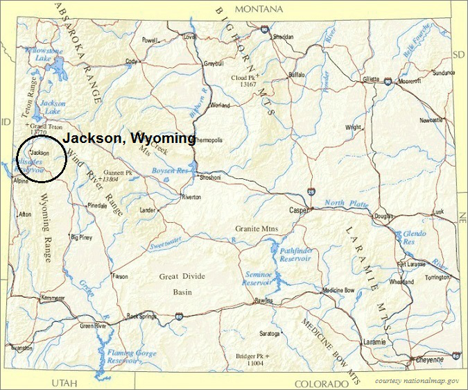 Wyoming Map, Jackson Wyoming