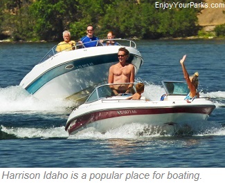 Harrison Idaho is a popular place for boating.