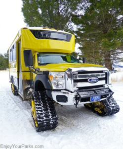 Snow coach, Winter in Yellowstone Park